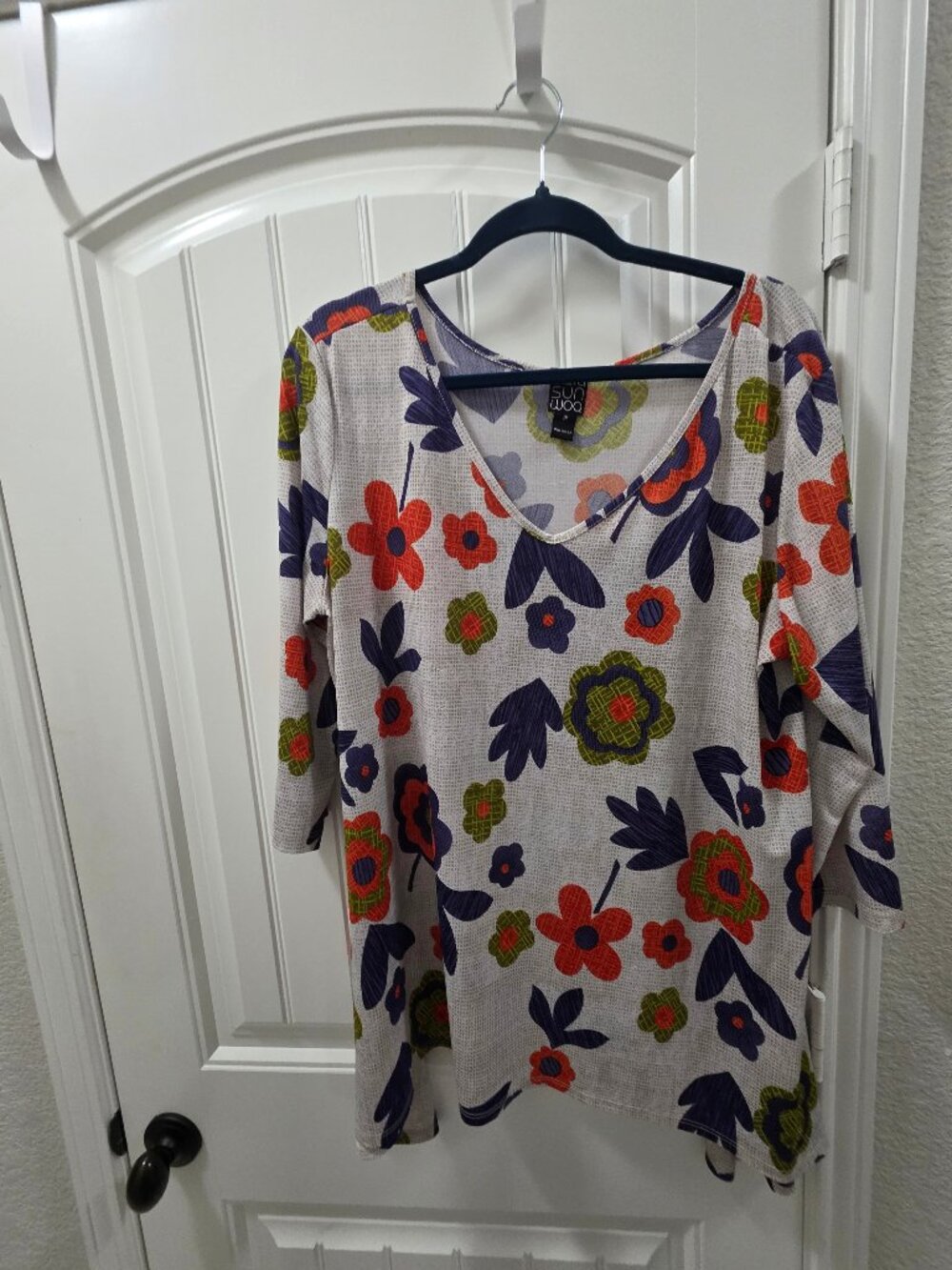 Clara Sun Woo 1X Abstract Floral Tunic Top